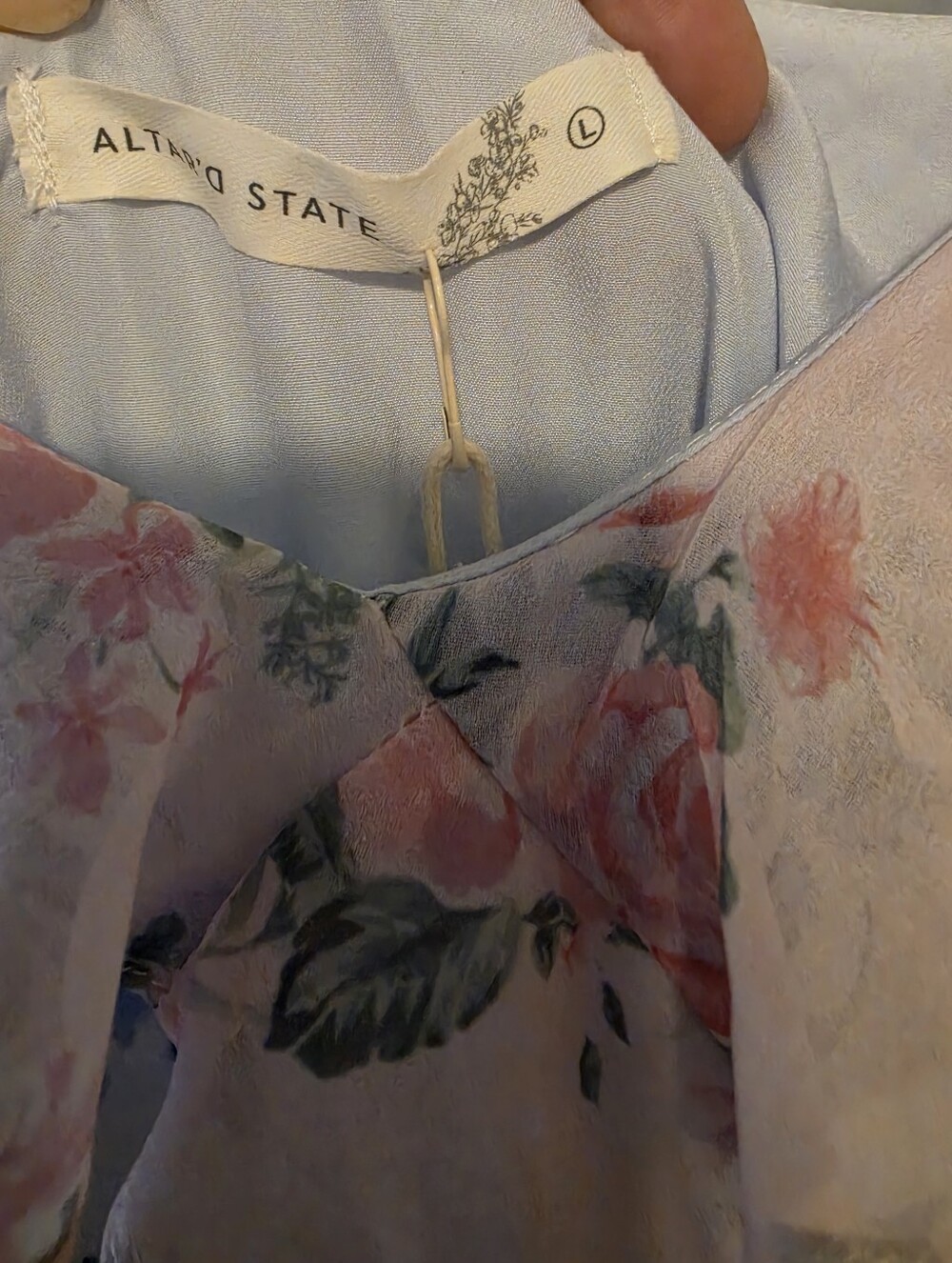 Altar'd State Mirelda Pink & Blue Floral Ruffle Tiered Maxi Dress - Picture 5 of 8